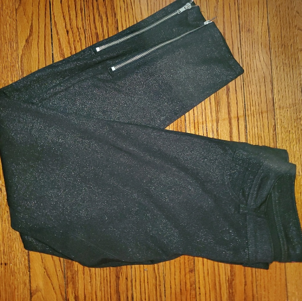 Black misty grey button front pants